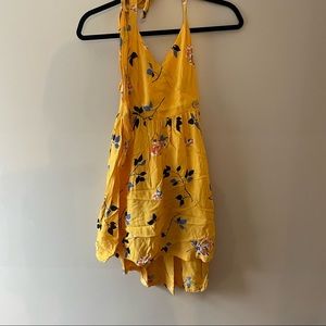 urban outfitters yellow halter dress